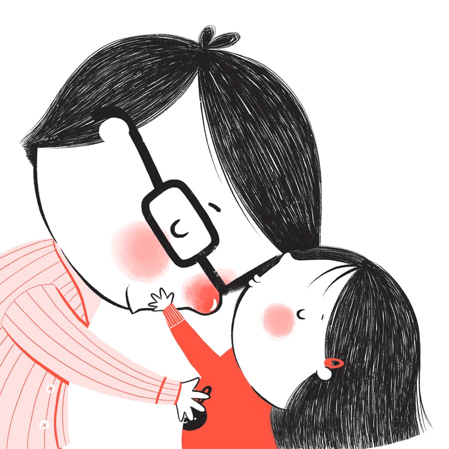 아빠 코가 빨간 날
