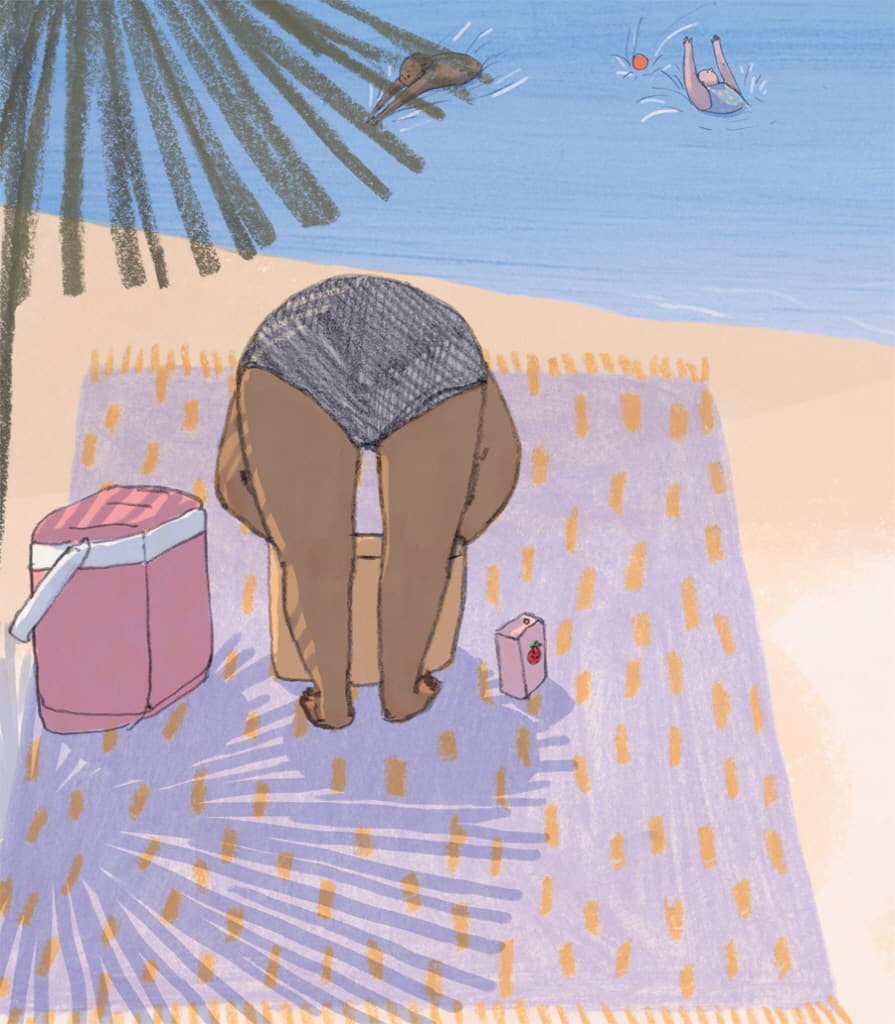 오늘 바다에 갔어요