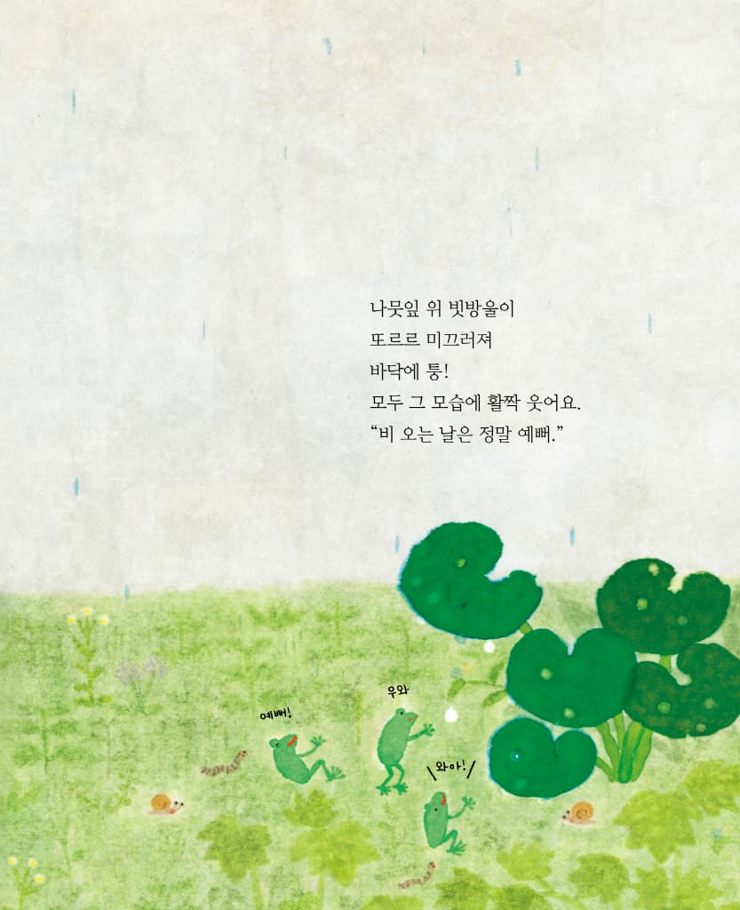비 오는 날 숲속에는